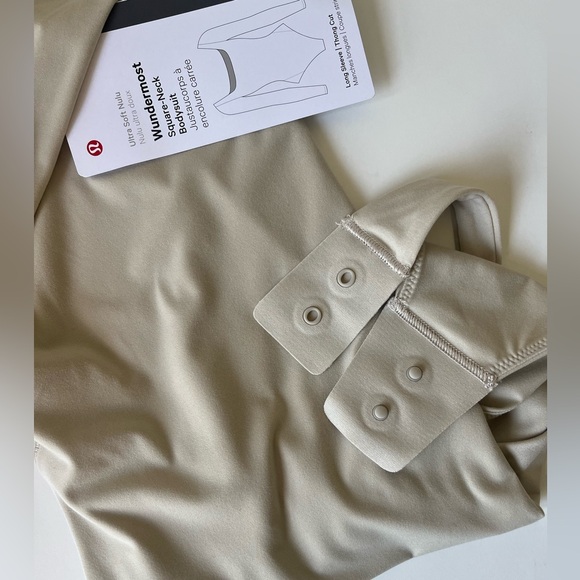 Lululemon Athletica Wundermost Square-Neck Long Sleeve Bodysuit NWT Mojave Tan - Picture 7 of 8